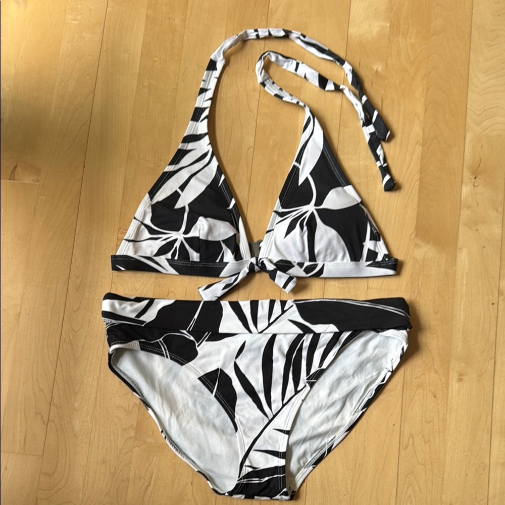 Tommy Bahama Black and White Geometric Bikini Swimsuit